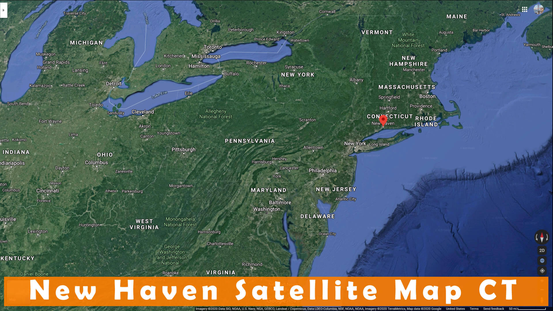 New Haven Satellite Map CT